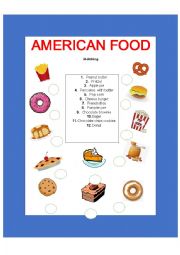 English Worksheet: American food 
