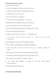 English Worksheet: Tense revision ( 5 tenses)