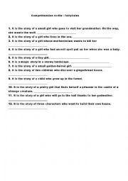 English Worksheet: Fairy tales