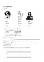 English Worksheet: Comparatives and superlatives B&W