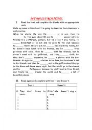 English Worksheet: MY DAILY ROUTINE