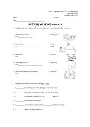 English Worksheet: actions at home