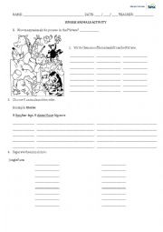 Jungle animals writing activity