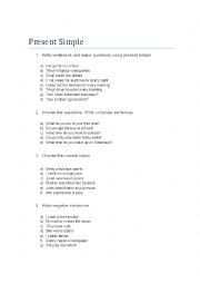 English Worksheet: Present Simple