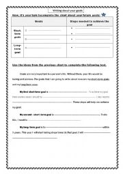 English Worksheet: Write about your goals