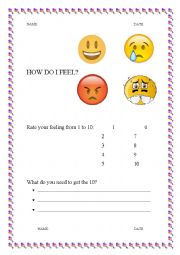 English Worksheet: Feelings