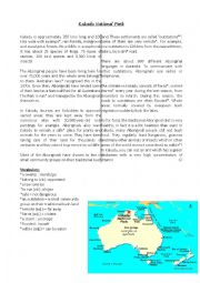 English Worksheet: Kakadu National Park -  Australia