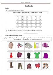 English Worksheet: Market day