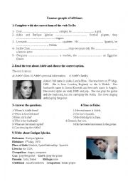 English Worksheet: Famous people of all time