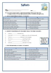 English Worksheet: Wish Practice