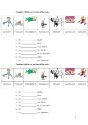 English Worksheet: Days of the week-Look and complete