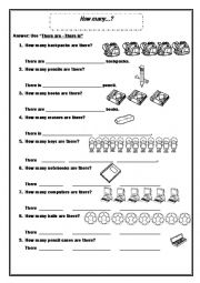 English Worksheet: How many