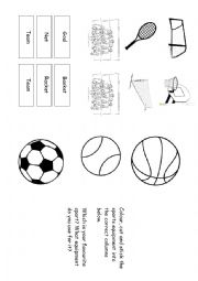 English Worksheet: Sports equipment