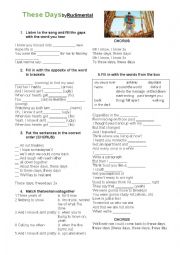English Worksheet: Song These Days by Rudimental