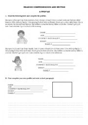 English Worksheet: reading and writing 