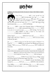 English Worksheet: harry potter