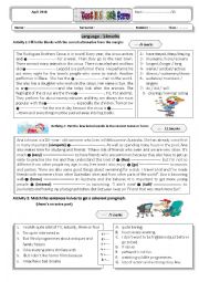 English Worksheet: entertainment test N5 