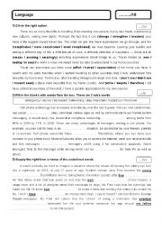 English Worksheet: language test