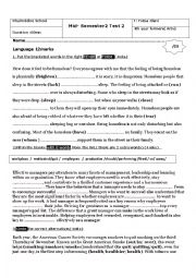 English Worksheet: test