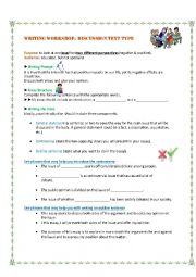 English Worksheet: Writing Workshop