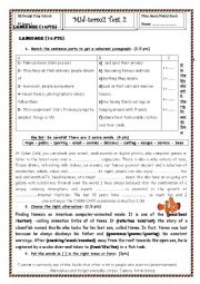 mid semester 2 test 2 for 9th form