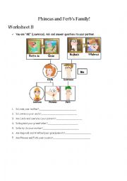 English Worksheet: Phineas and Ferb Student B