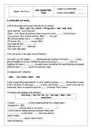 English Worksheet: 8th form mid-term test 2