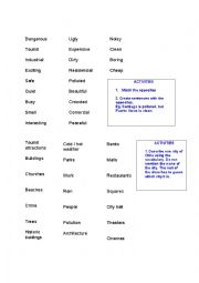 English Worksheet: Cities vocabulary