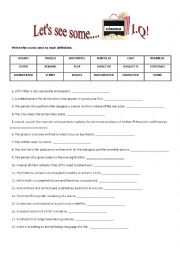 English Worksheet: Vocabulary - Cinema - Lets see your cinema I.Q!