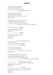 English Worksheet: FRIENDS - songs