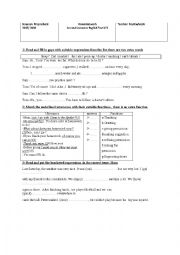 English Worksheet: mid semester 2 test 2