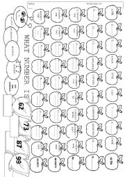 English Worksheet: CATERPILLAR NUMBERS 100