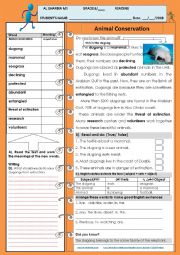 English Worksheet: The Dugong  (Sea Cow)