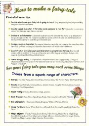 English Worksheet: How to write a fairytale