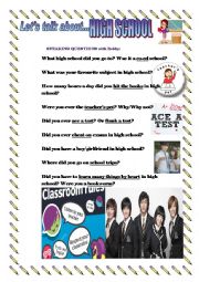 English Worksheet: High School Conversation Part 1