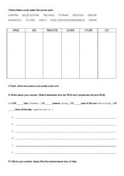 English Worksheet: Activities and routines (Unit 4, Islands 4)