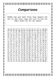 English Worksheet: WORDSEARCH ADJECTIVES