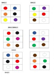 English Worksheet: COLOURS BINGO