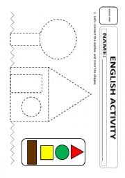 English Worksheet: SHAPES&COLORS