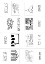 English Worksheet: mini book places in town