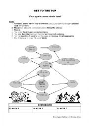 English Worksheet: Boardgame to practise Phrasal Verbs related to sports