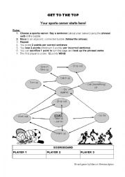 Boardgame to practise Phrasal Verbs related to sports