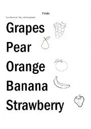 English Worksheet: Fruits