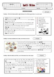 English Worksheet: test 5 7th form Tunisai 