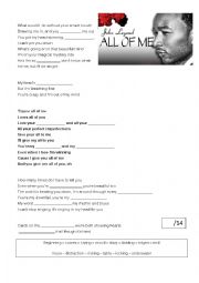 English Worksheet: John Legend All of me