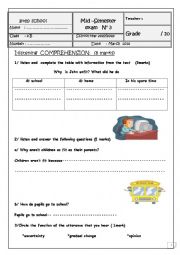 English Worksheet: 8th mid term 2