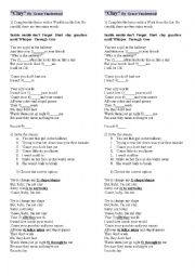 English Worksheet: Clay- Grace vanderwaal