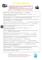 English Worksheet: Travel Idioms