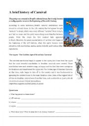 English Worksheet: Brazilian Carnival