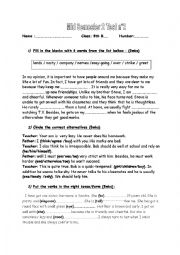 English Worksheet: Mid-term Test 2 8th Form